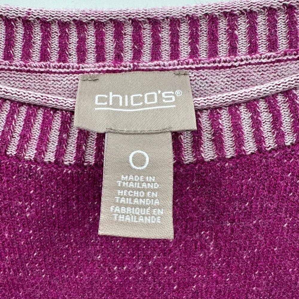Chicos soft stretchy crew neck woman’s long sleeve old money classic sweater. XS - Picture 6 of 11